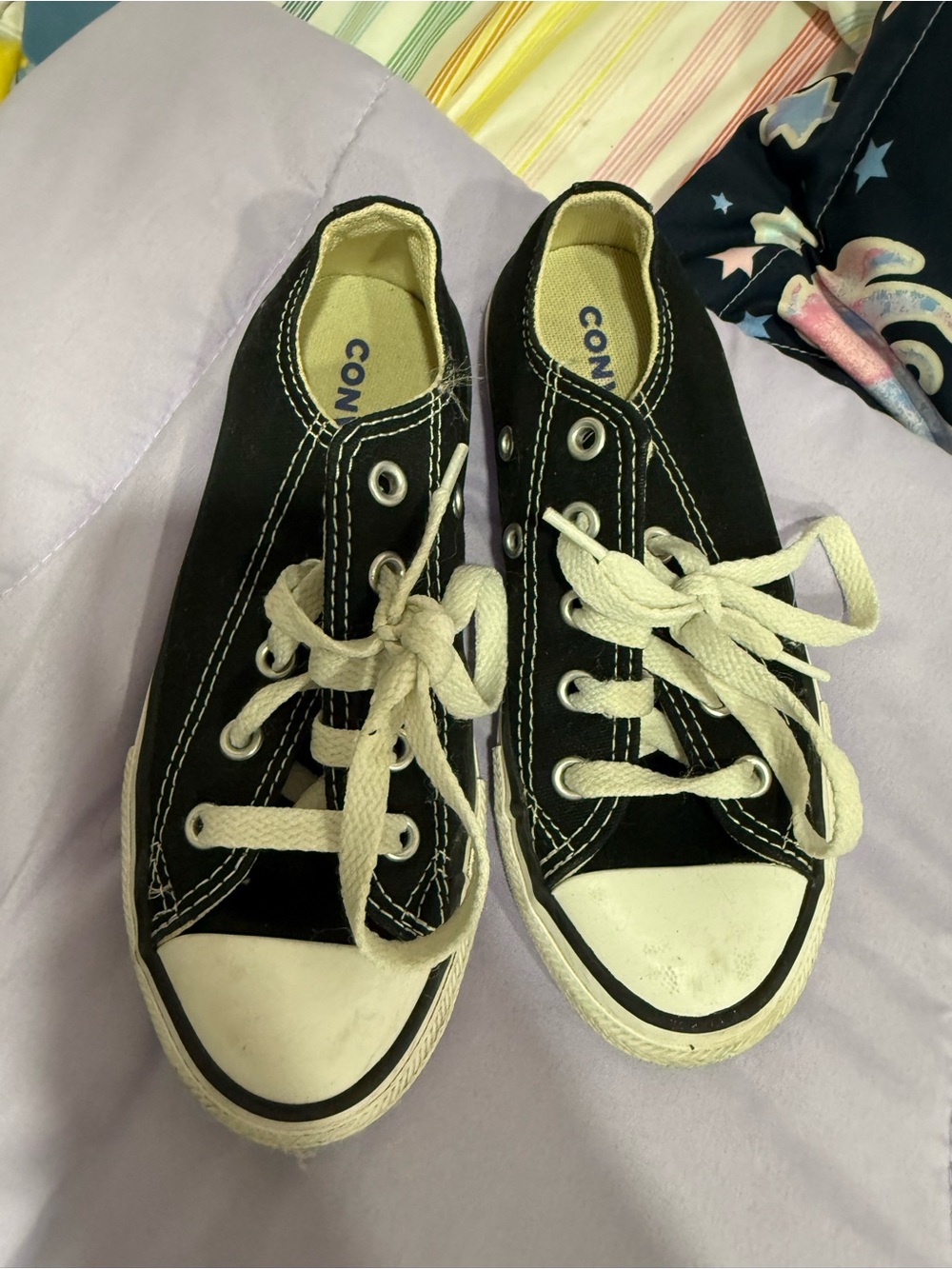 Converse Kids Black and White Low-Top Sneakers